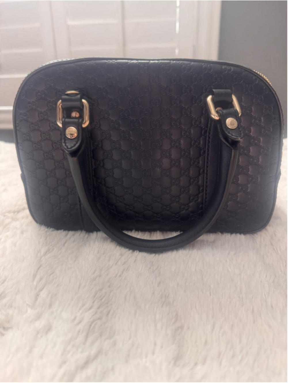 Women's Gucci Navy Microguccissima Leather Satchel - Picture 2 of 10